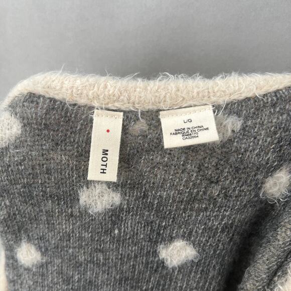 B6 Anthropologie Moth Wool Blend Sweater Womens Large Normcore - Picture 8 of 8